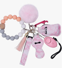 Load image into Gallery viewer, Cotton Candy Drip: 9-Piece Pink Marble Keychain Set – Cai’s Keys