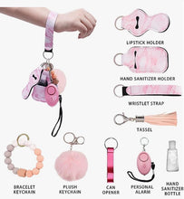 Load image into Gallery viewer, Cotton Candy Drip: 9-Piece Pink Marble Keychain Set – Cai’s Keys