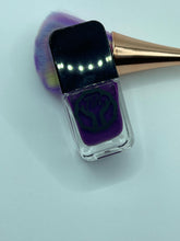 Load image into Gallery viewer, Deep plum nail polish swatch on dark skin