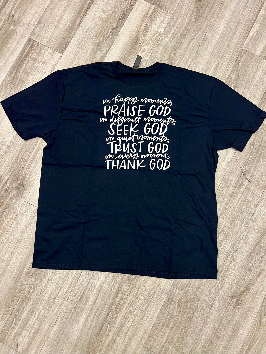 Seeking God Moments Tee: Embrace Faith in Every Step