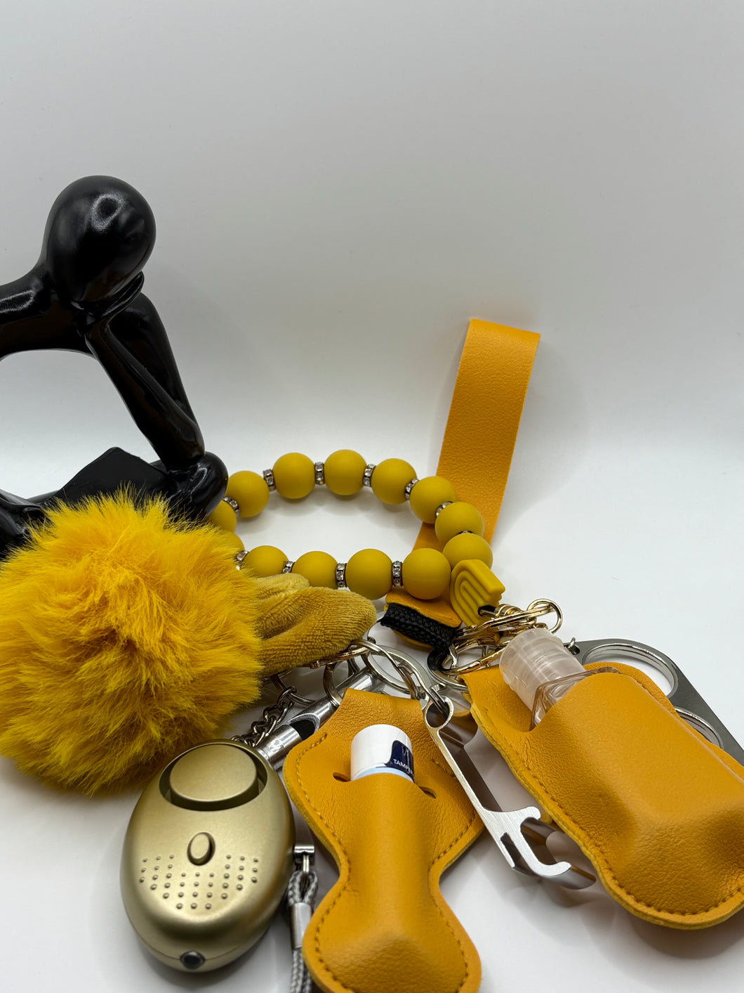 Gold Bunny Puff Keychain